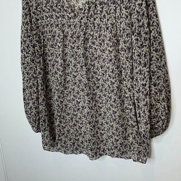 Pleione Womens Floral Blouse V-Neck 3/4 Sleeve Lightweight Top Size S - Picture 4 of 9